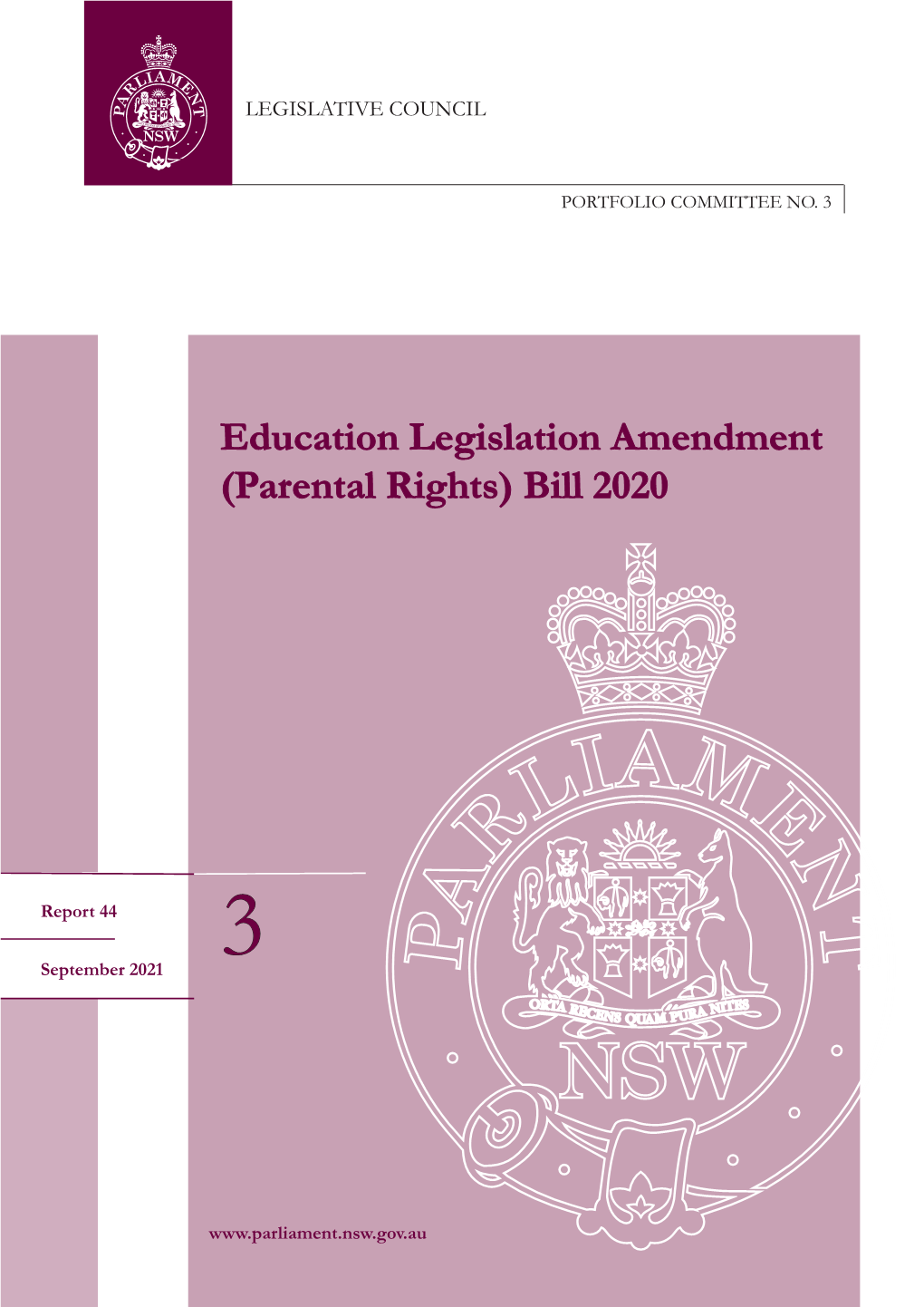 Education Legislation Amendment (Parental Rights) Bill 2020