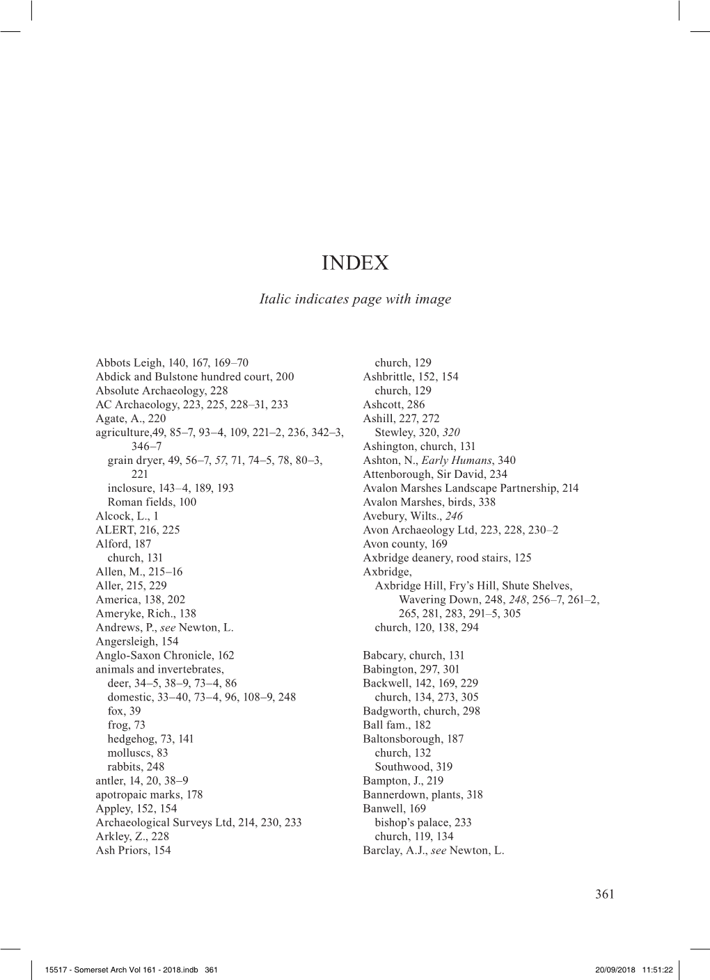 Siraut, M, Index, Volume