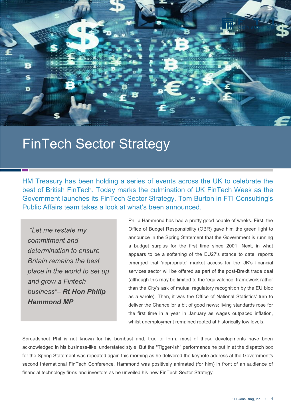 Fintech Sector Strategy