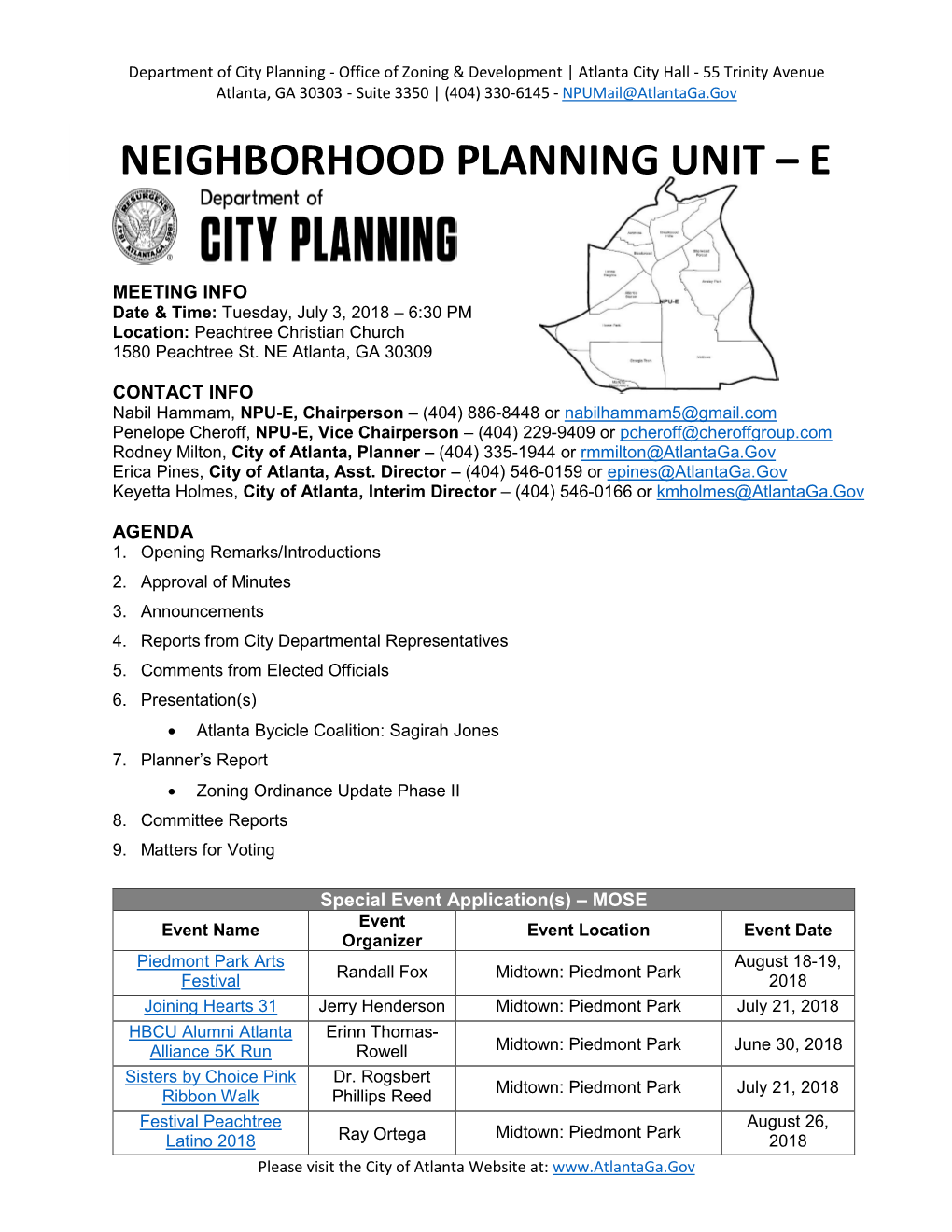 Neighborhood Planning Unit – E