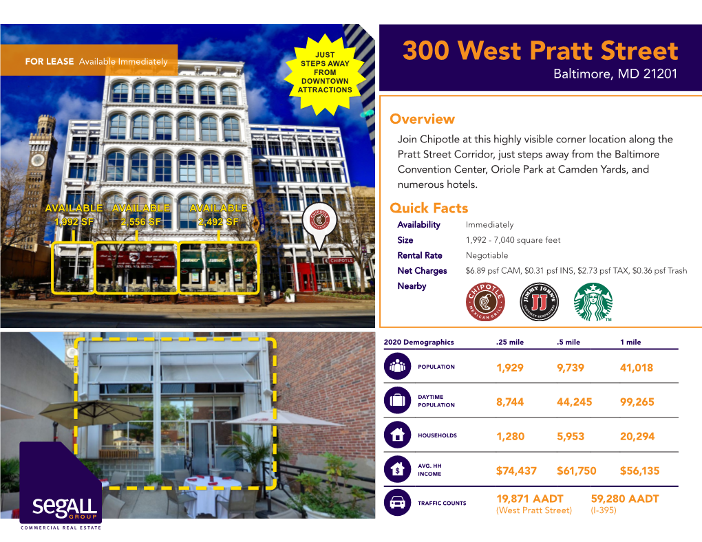 300 West Pratt Street from DOWNTOWN Baltimore, MD 21201 ATTRACTIONS