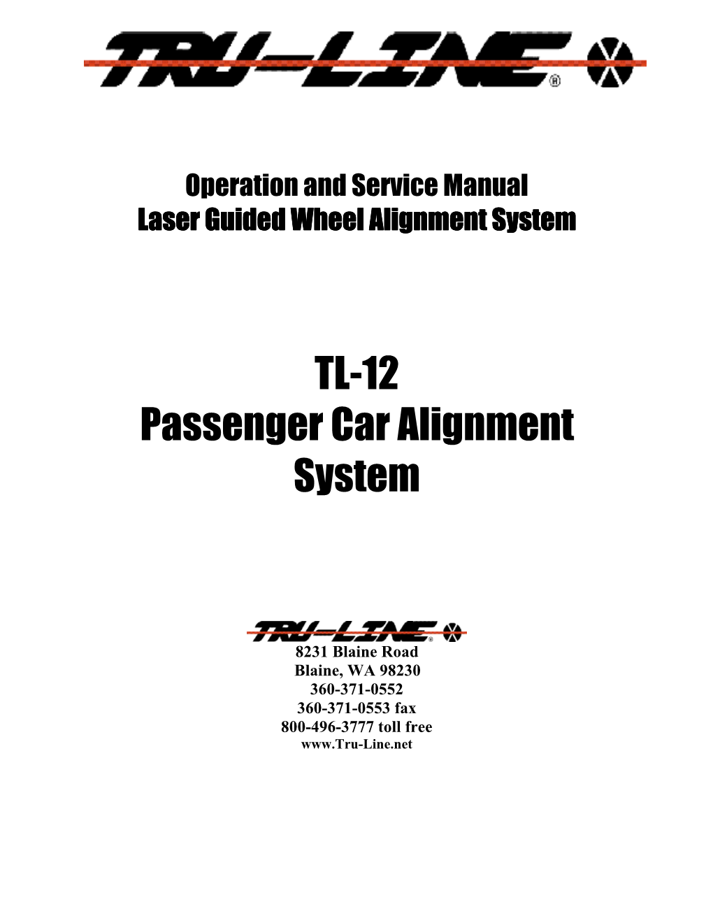 TL-12 Passenger Car Alignment System