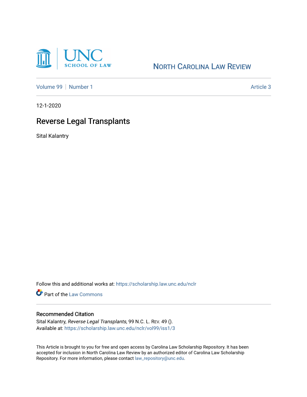 Reverse Legal Transplants