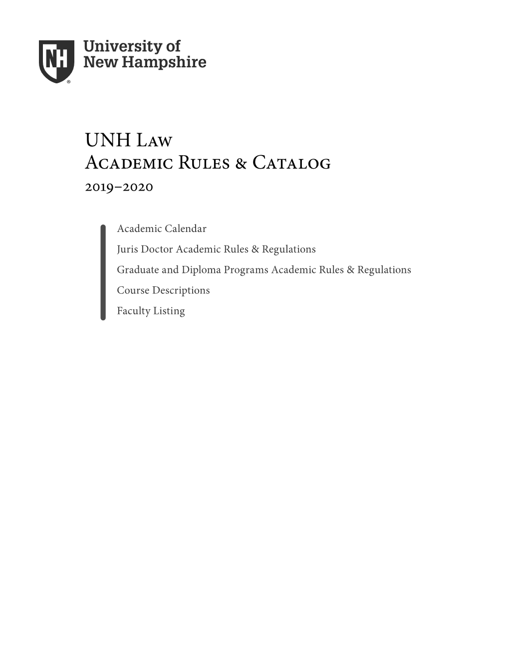 Law Academic Catalog 2019-2020