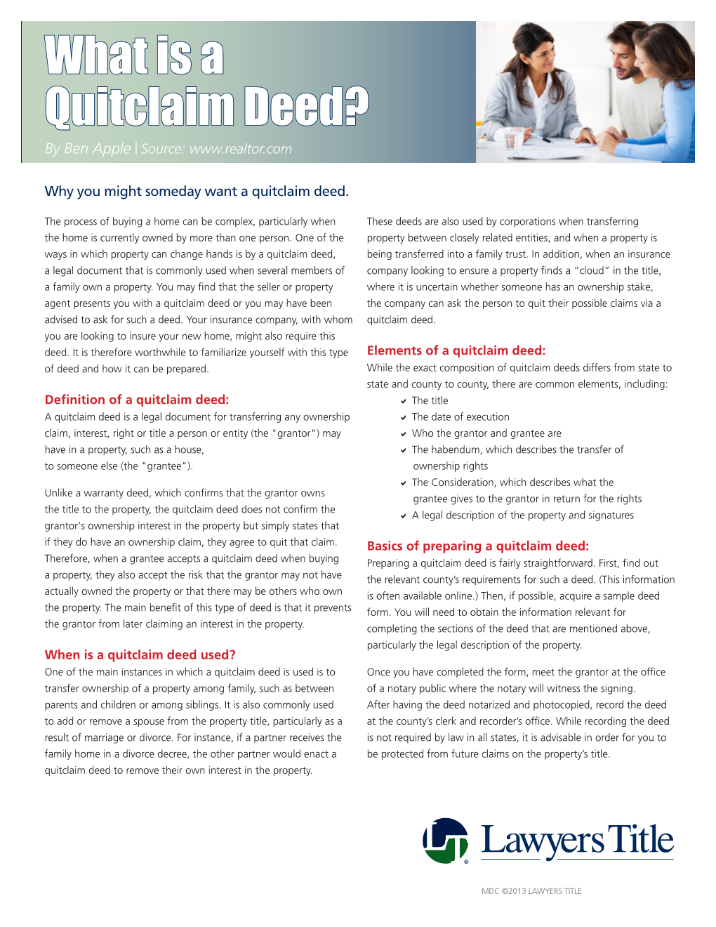 What Is a Quitclaim Deed? by Ben Apple | Source