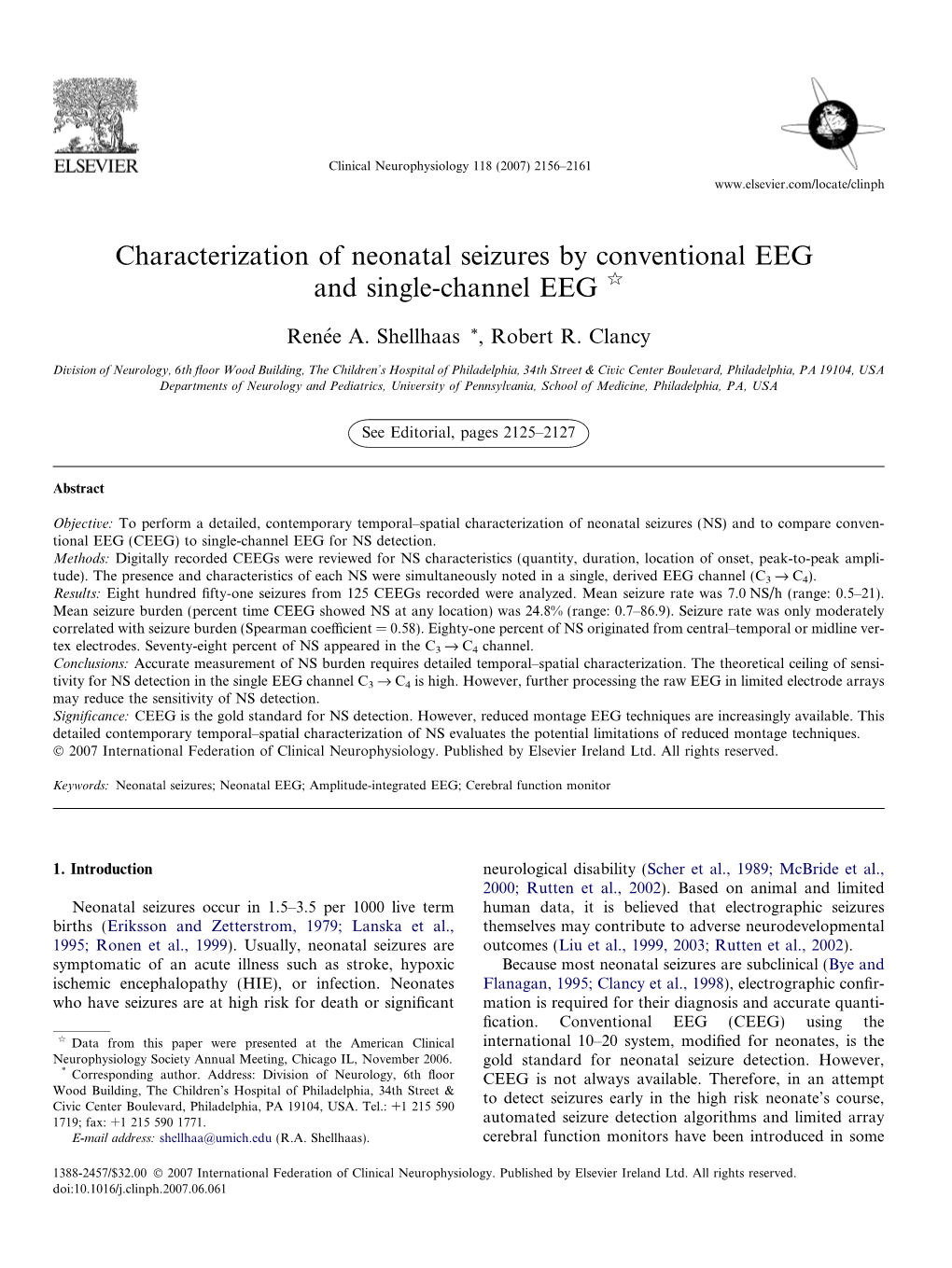 Characterization of Neonatal Seizures by Conventional EEG and Single-Channel EEG Q