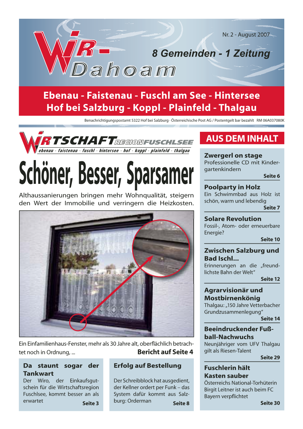 01 Wir Sommer 07.Indd 1 24.08.2007 19:58:11 Uhr Seite 2 Vorwort Sommer 2007 Vorwort Liebe Leserin, Lieber Leser!