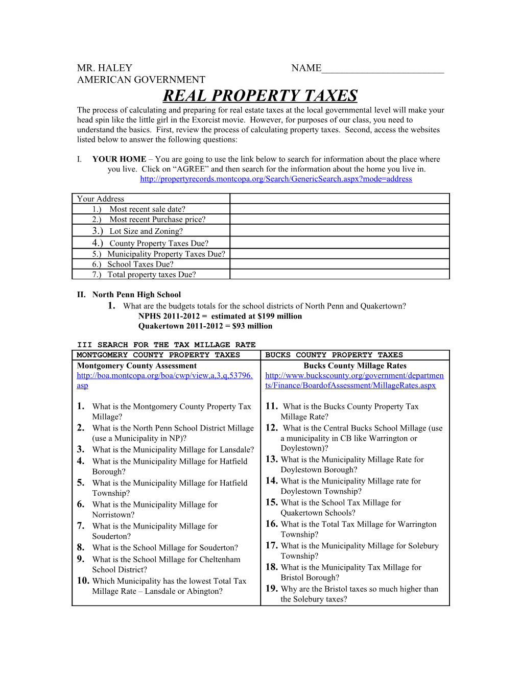 Real Property Taxes