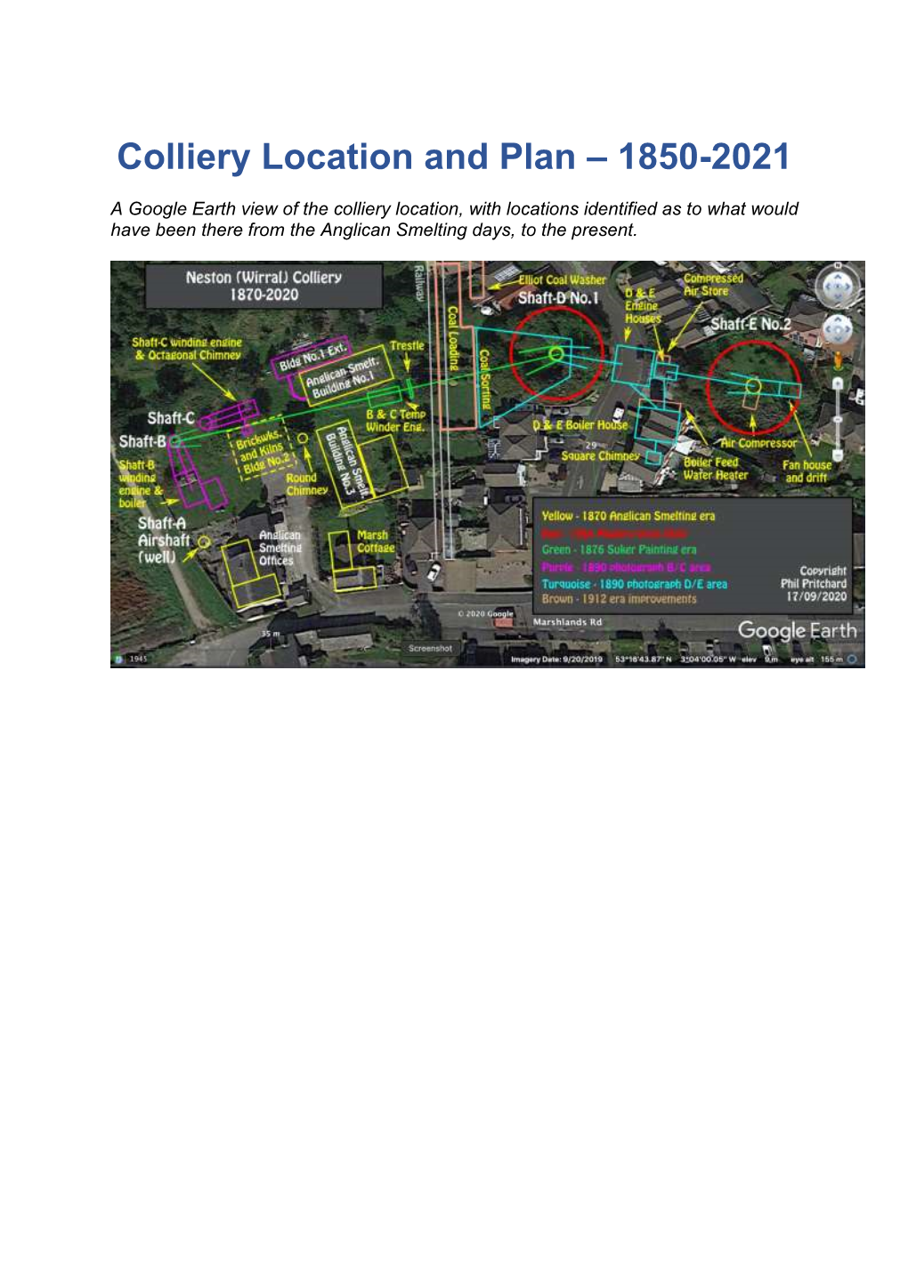 Colliery Location and Plan – 1850-2021