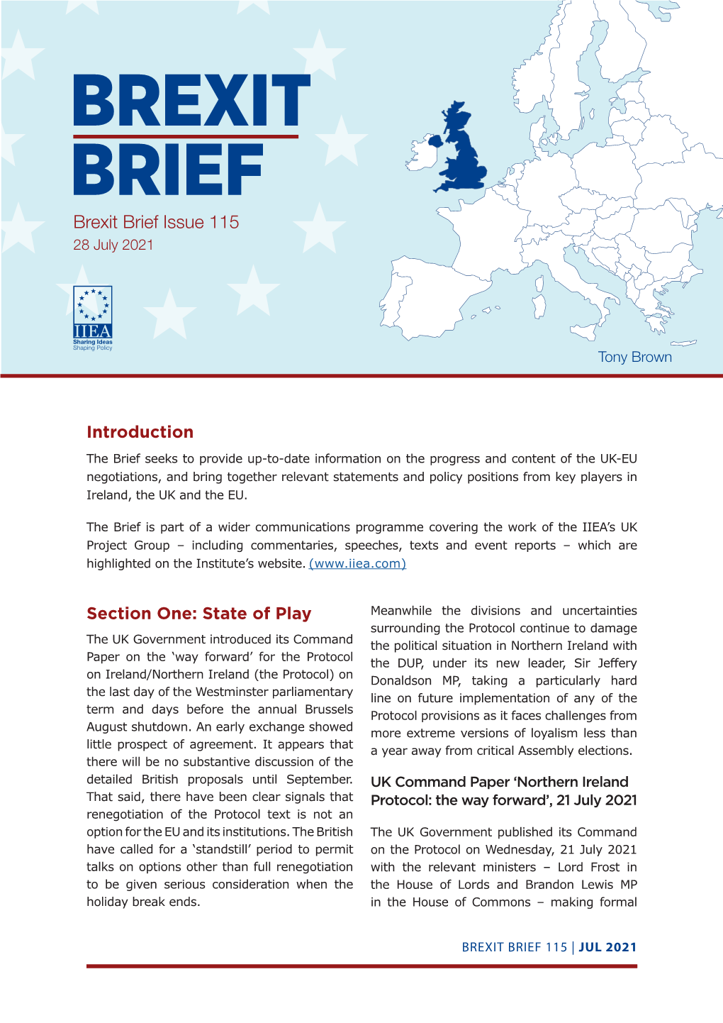 BREXIT BRIEF Brexit Brief Issue 115 28 July 2021