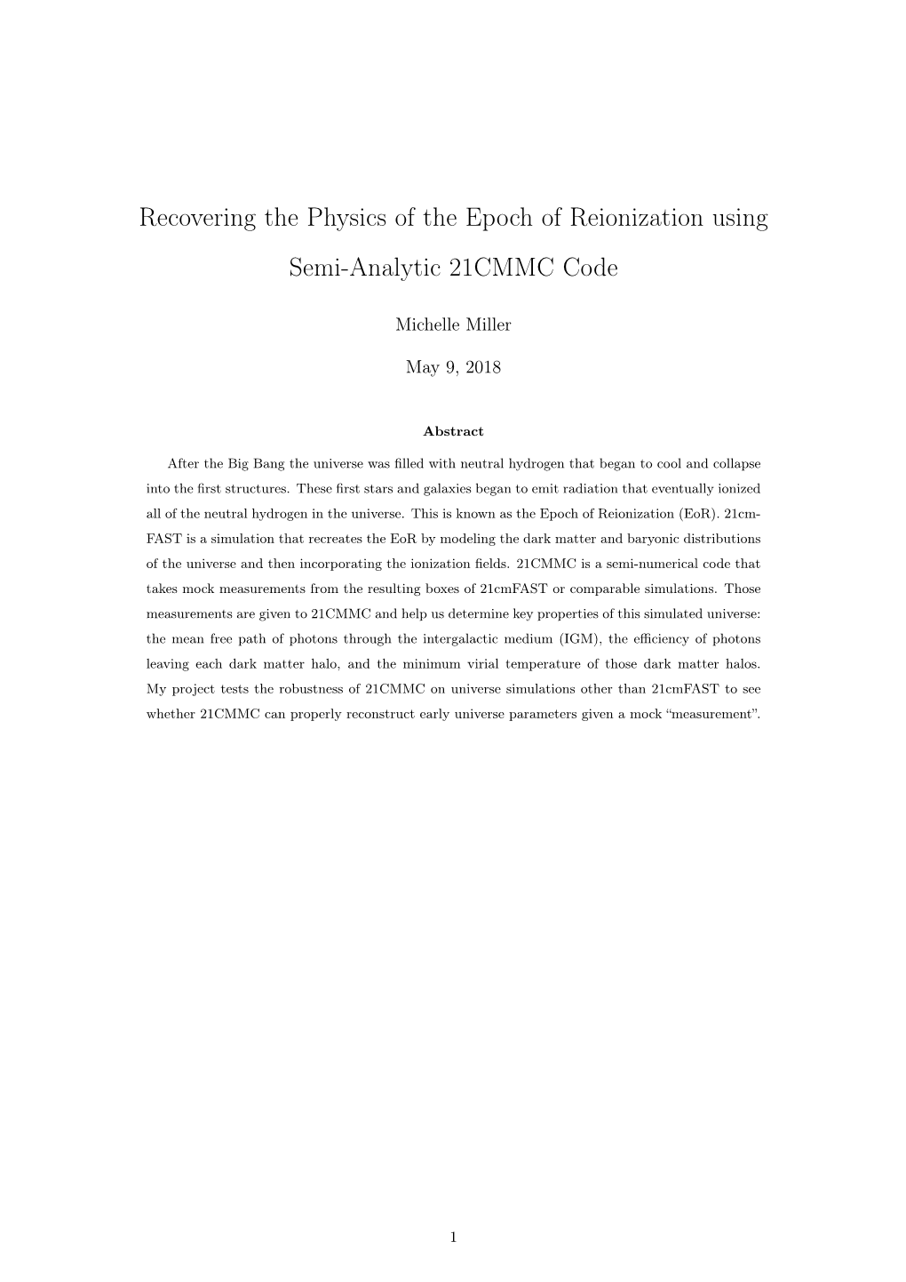 Recovering the Physics of the Epoch of Reionization Using Semi-Analytic 21CMMC Code