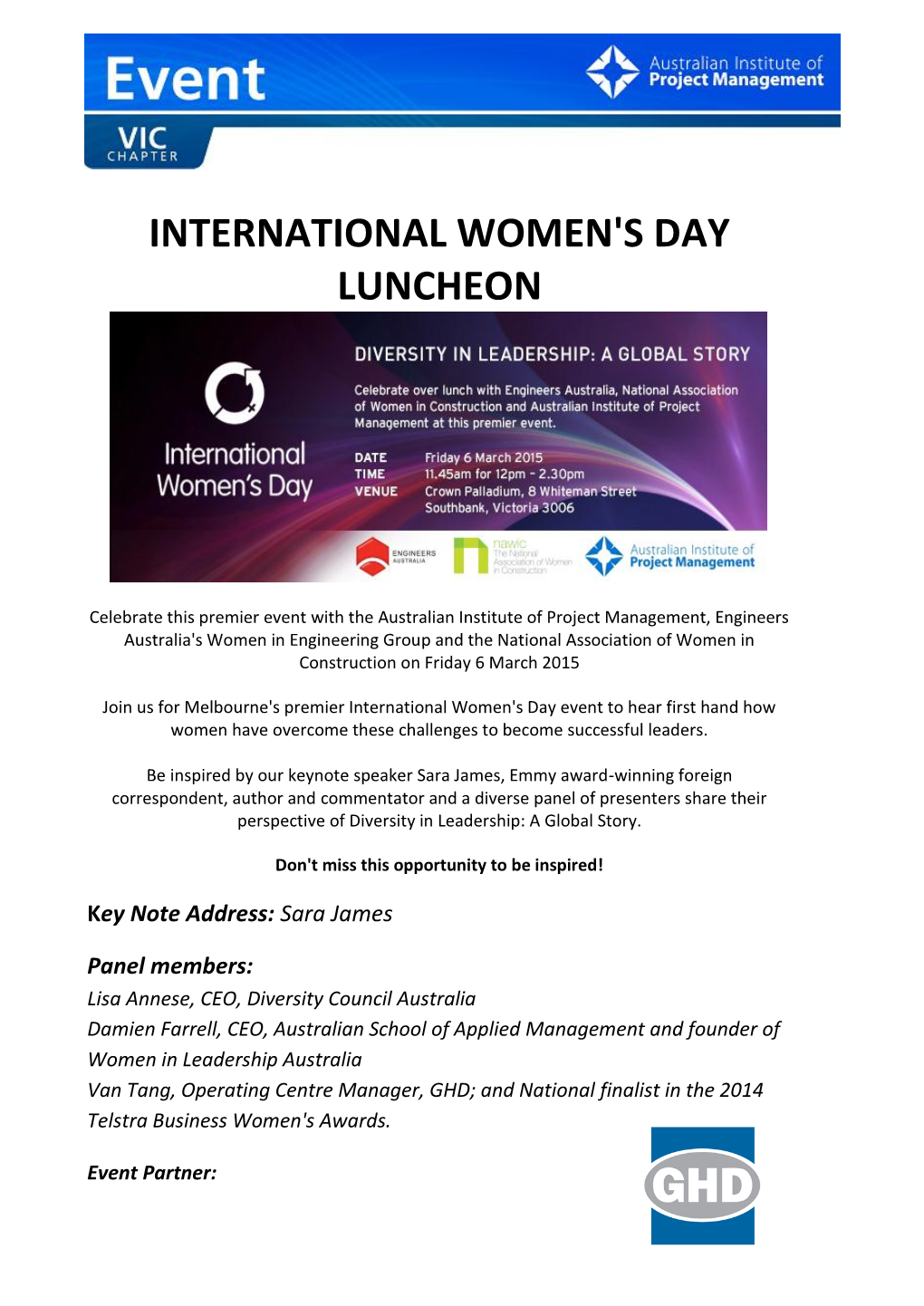 International Women's Day Luncheon