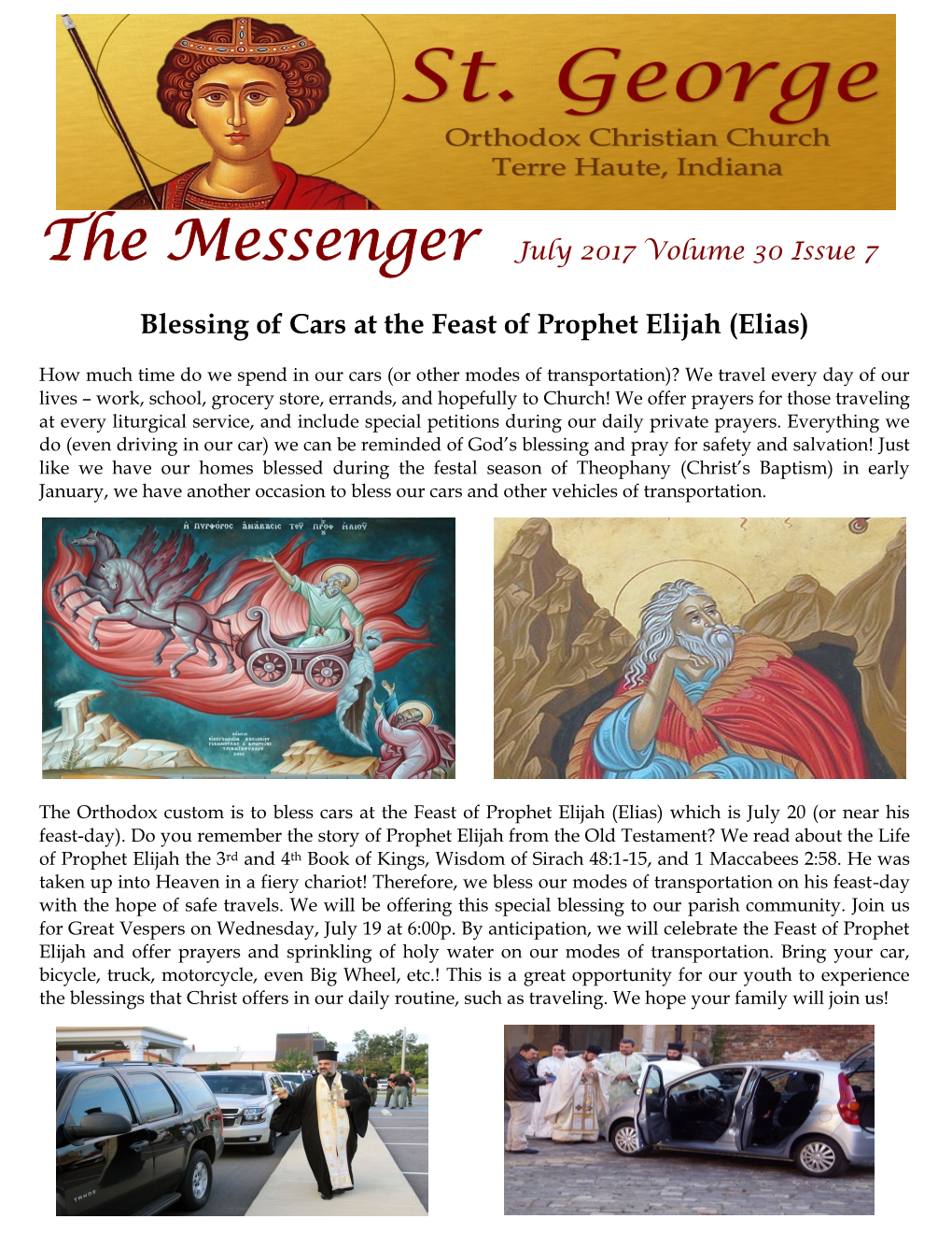 Blessing of Cars at the Feast of Prophet Elijah (Elias)