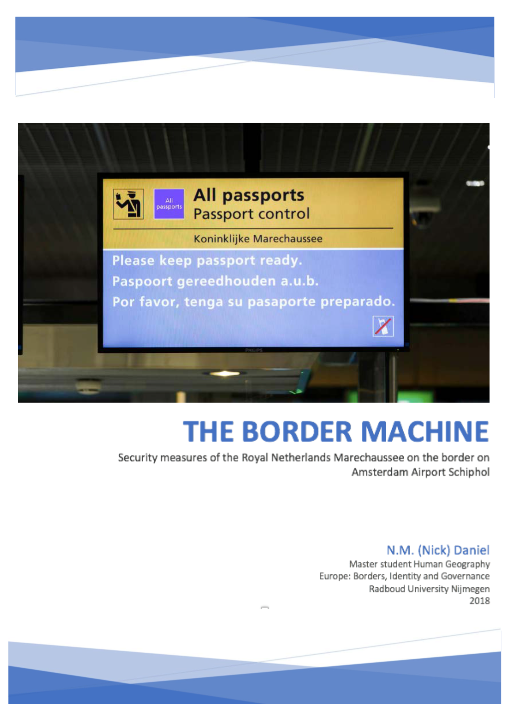 The Border Machine | Master Human Geography | Radboud University Nijmegen