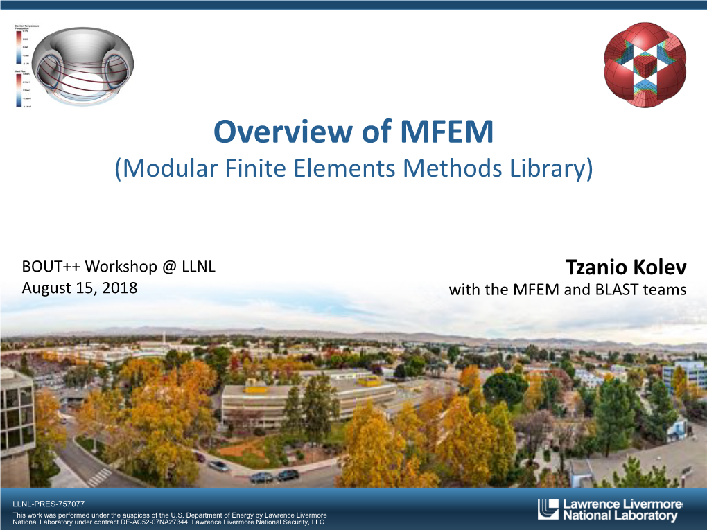 Overview of the Modular Finite Element Method (MFEM)