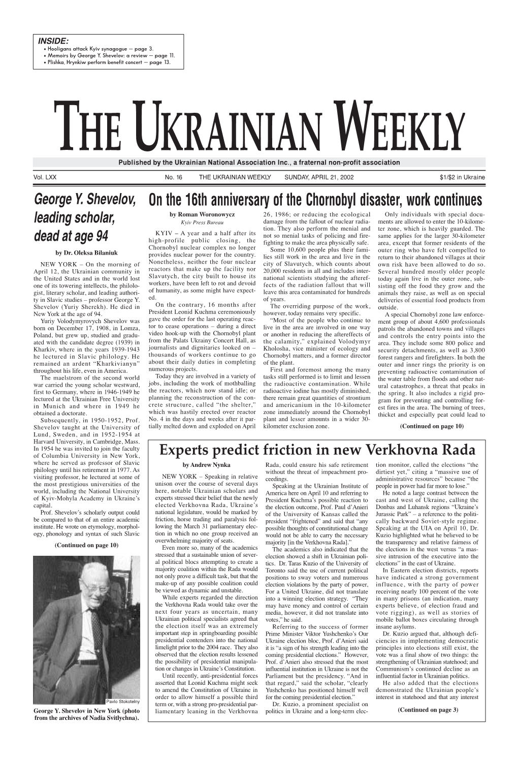 The Ukrainian Weekly 2002, No.16