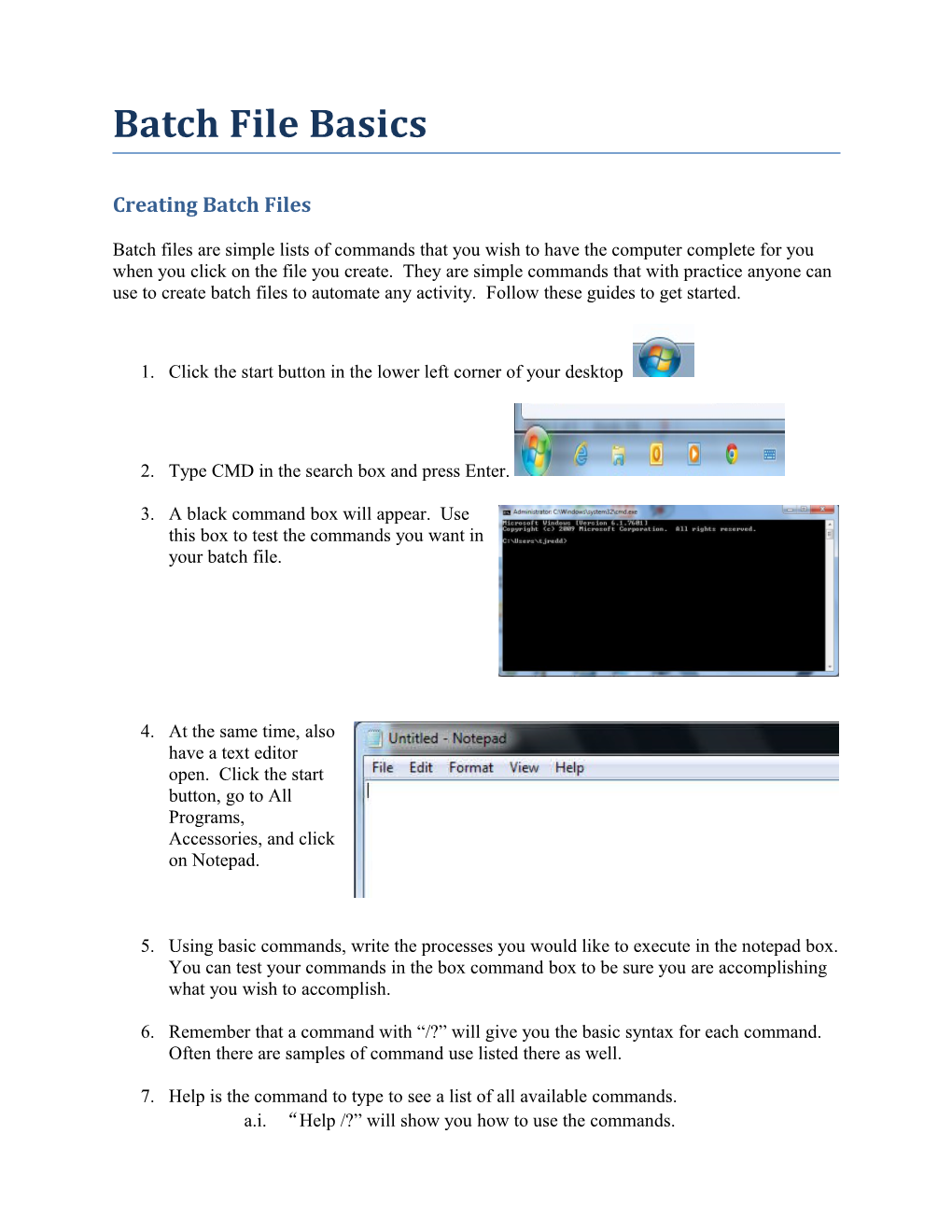 Creating Batch Files