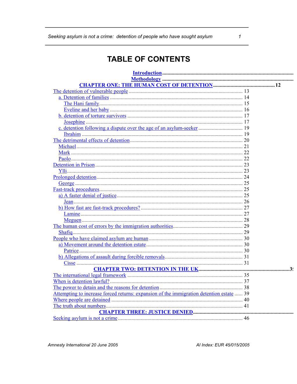 Table of Contents