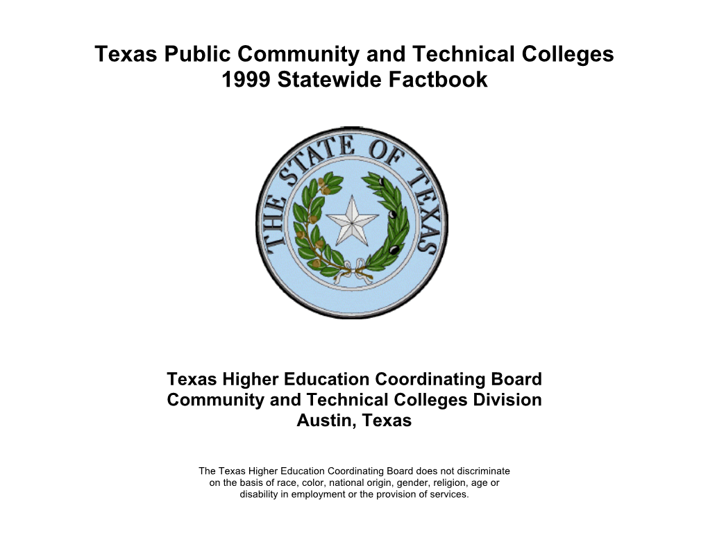 Texas Public Community and Techical Colleges Statewide Factbook