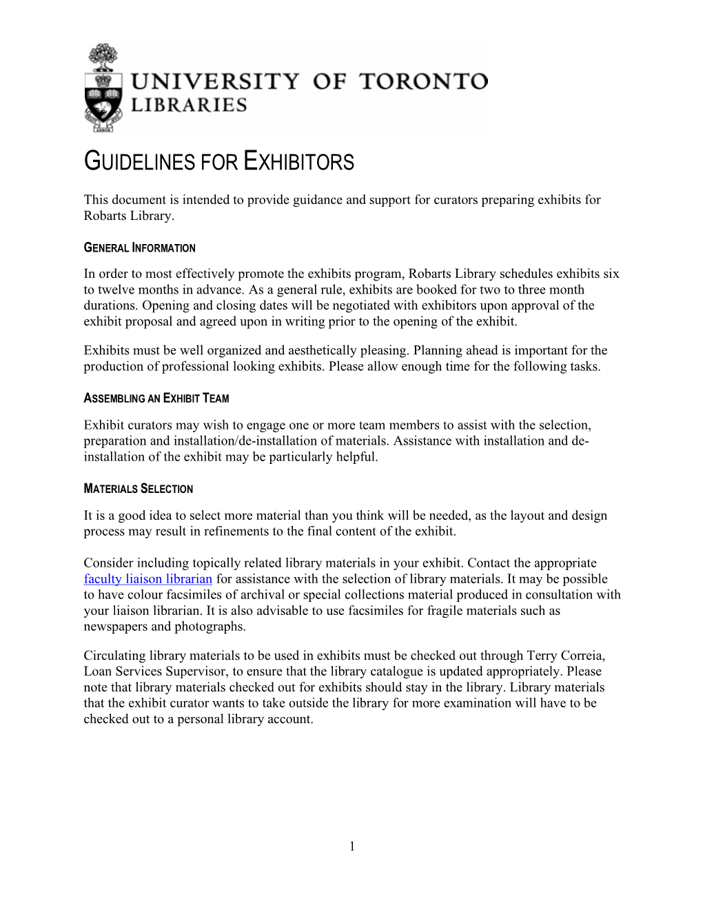 Guidelines for Exhibitors