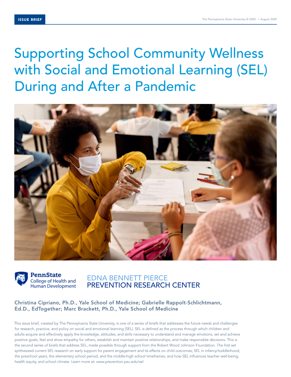 Supporting School Community Wellness with Social and Emotional Learning (SEL) During and After a Pandemic
