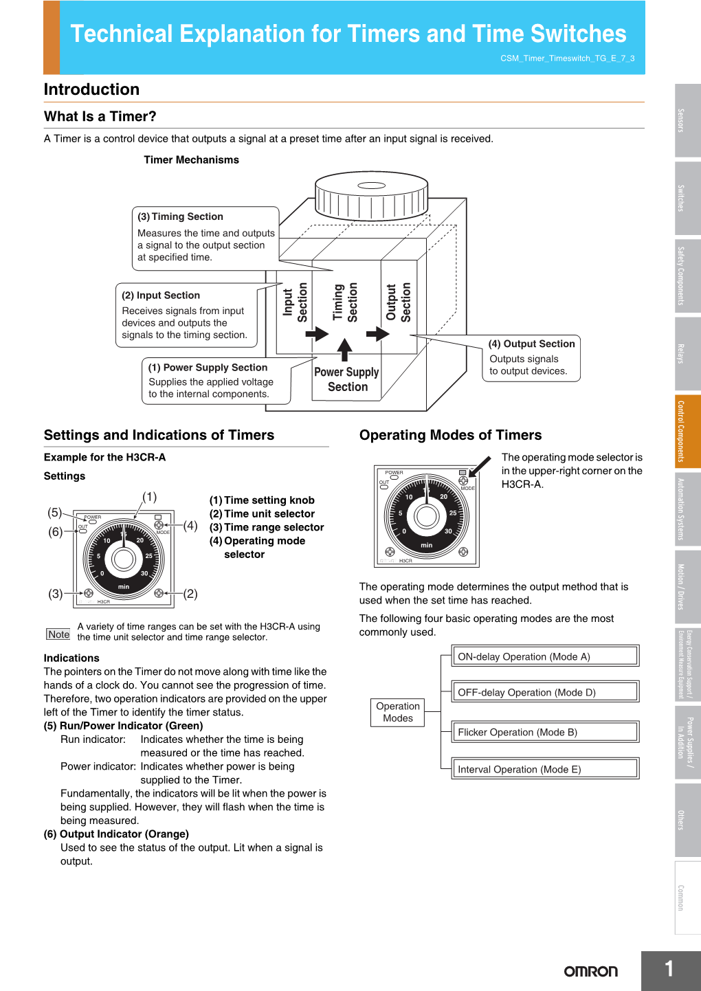 Technical Explanation for Timers and Time Switches Time and Timers for Explanation Technical Output