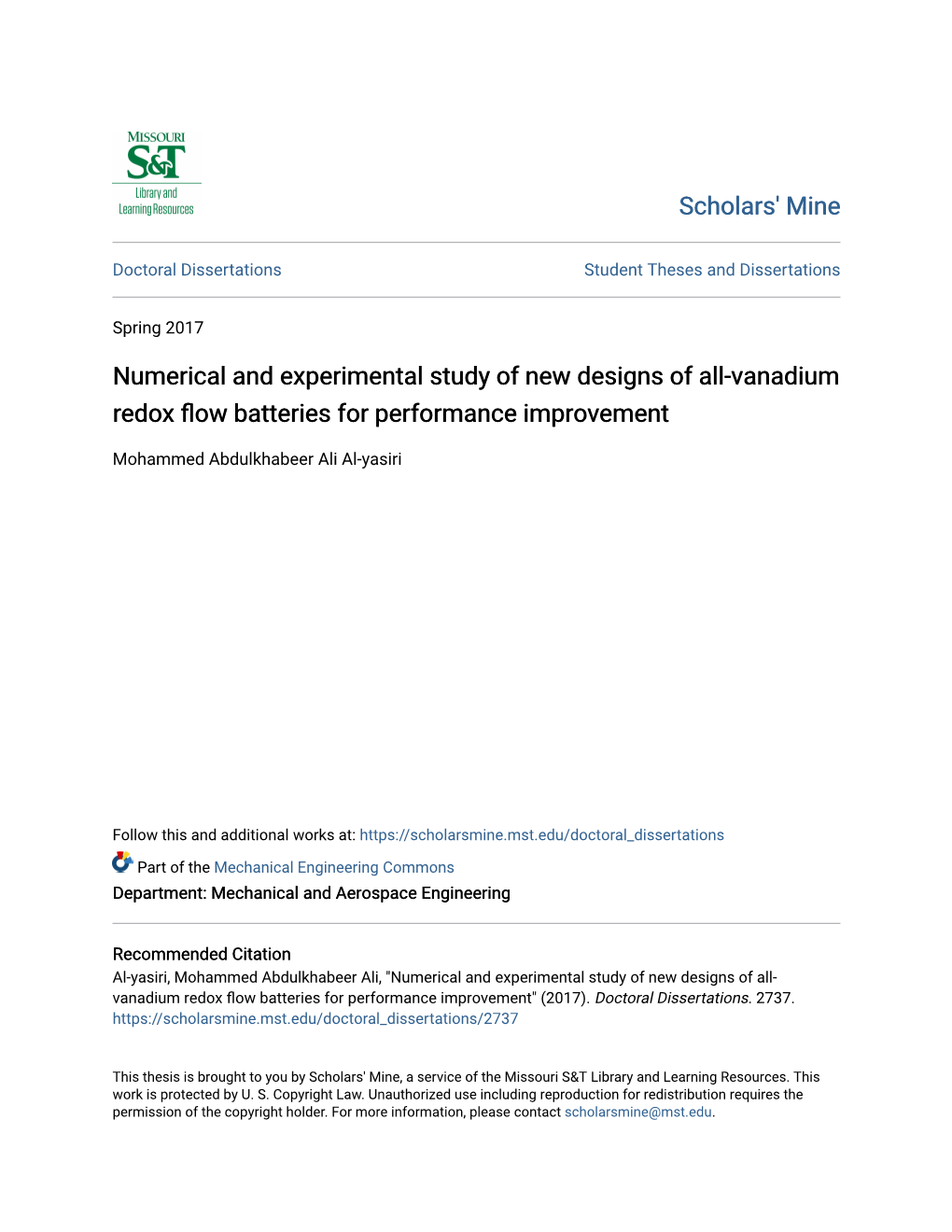 Numerical and Experimental Study of New Designs of All-Vanadium Redox Flow Batteries for Performance Improvement