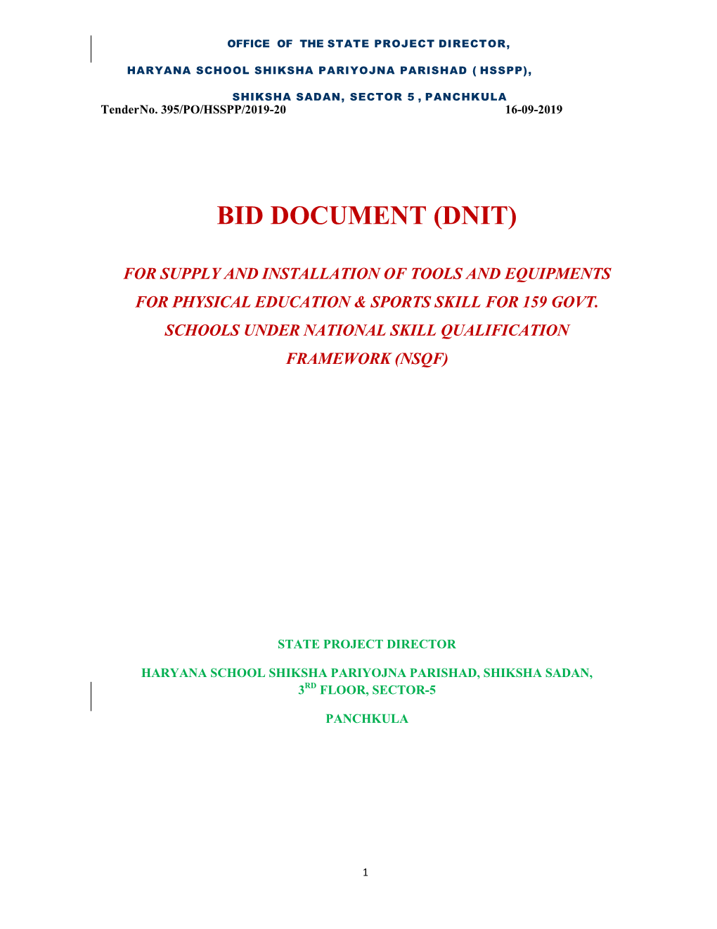 Bid Document (Dnit)