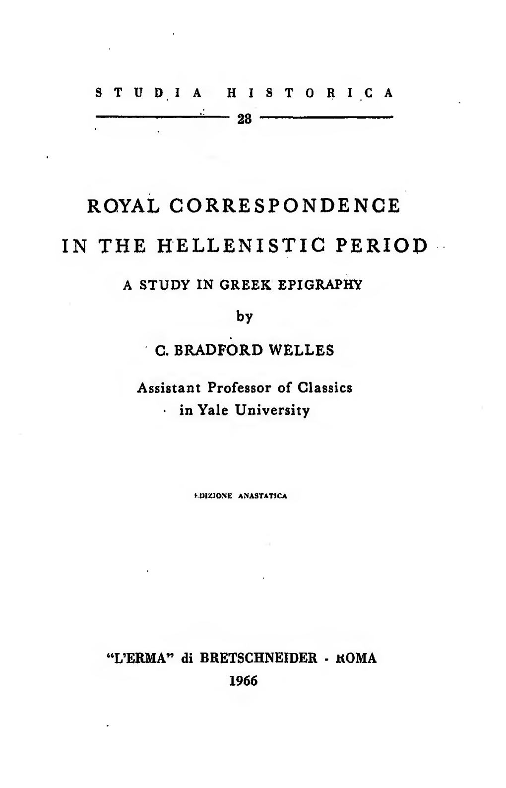 Royal Correspondence in the Hellenistic Period