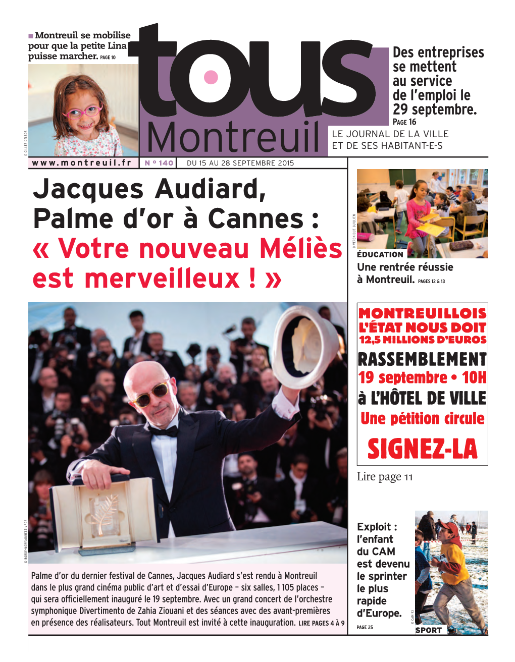 Jacques Audiard, Palme D'or À Cannes
