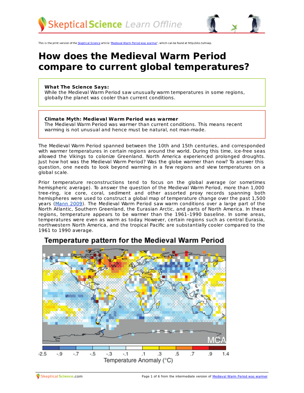 How Does the Medieval Warm Period Compare to Current Global Temperatures?
