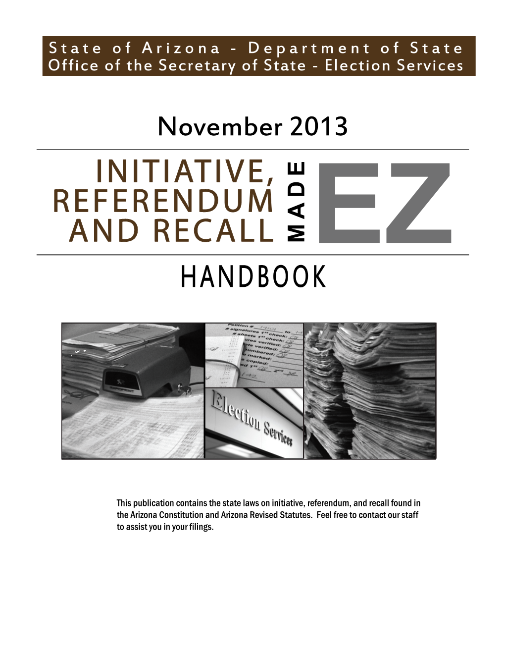 Secretary of State Initiative, Referendum and Recall Handbook