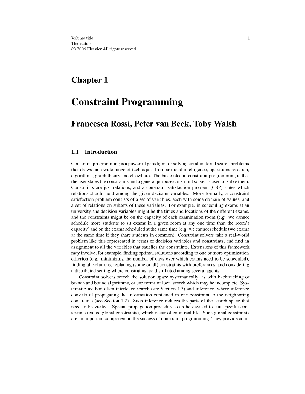 Constraint Programming