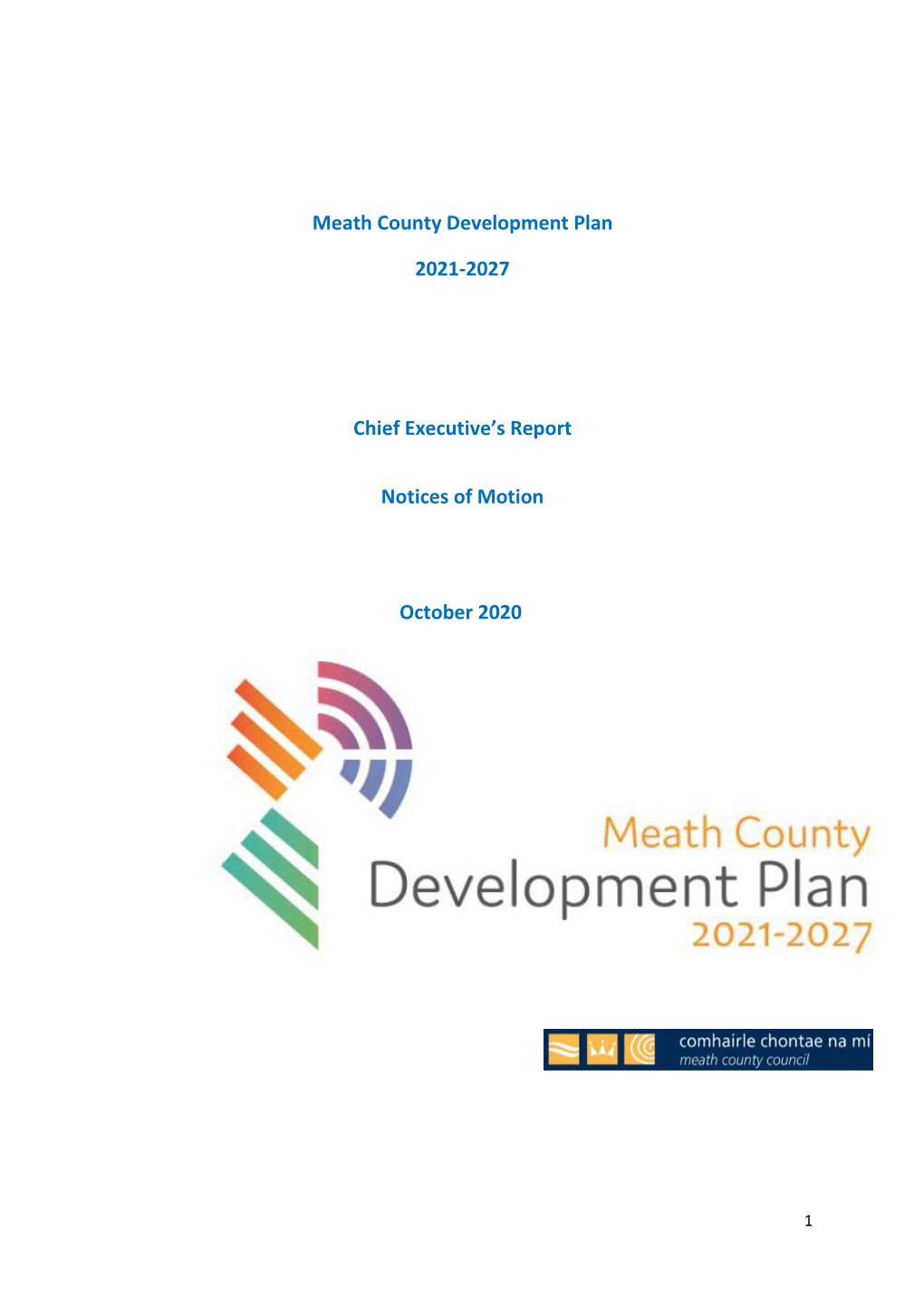 Meath County Development Plan 2021-2027 Chief Executive's
