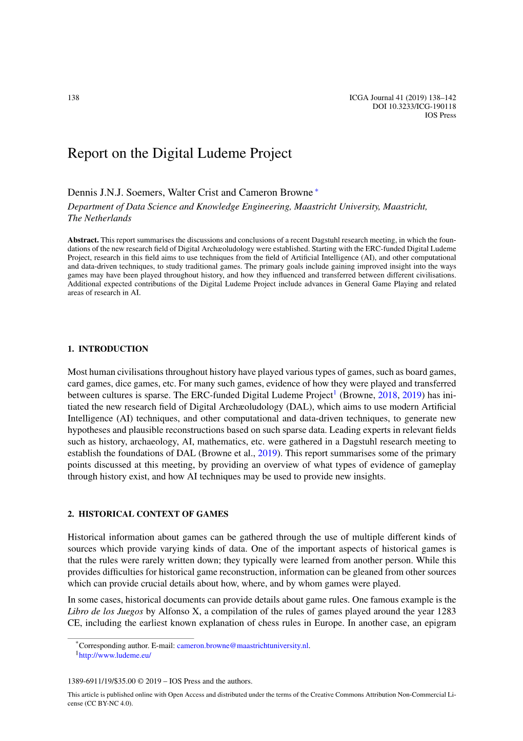 Report on the Digital Ludeme Project