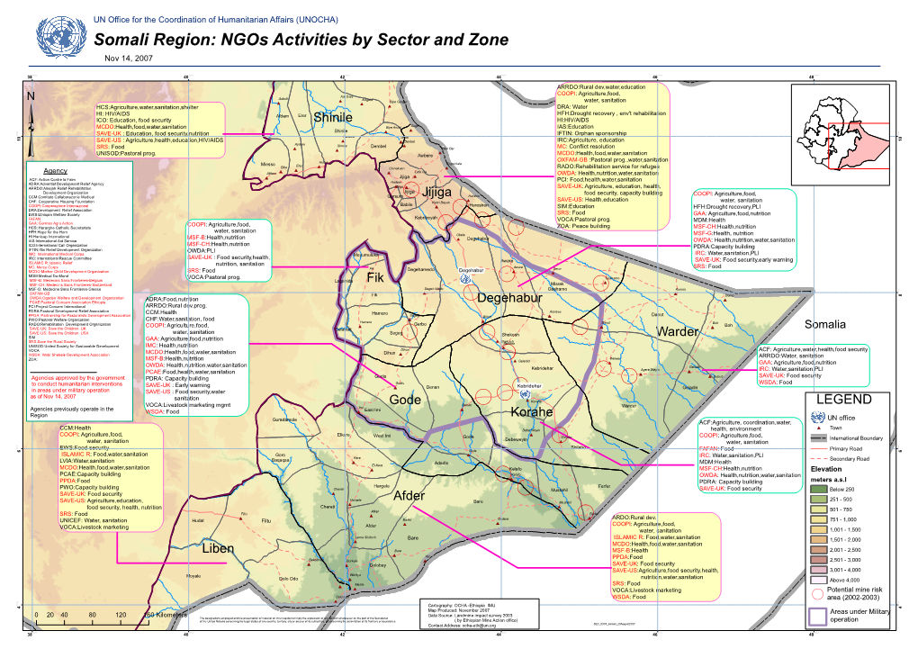 Somali Region: Ngos Activities by Sector and Zone Nov 14, 2007