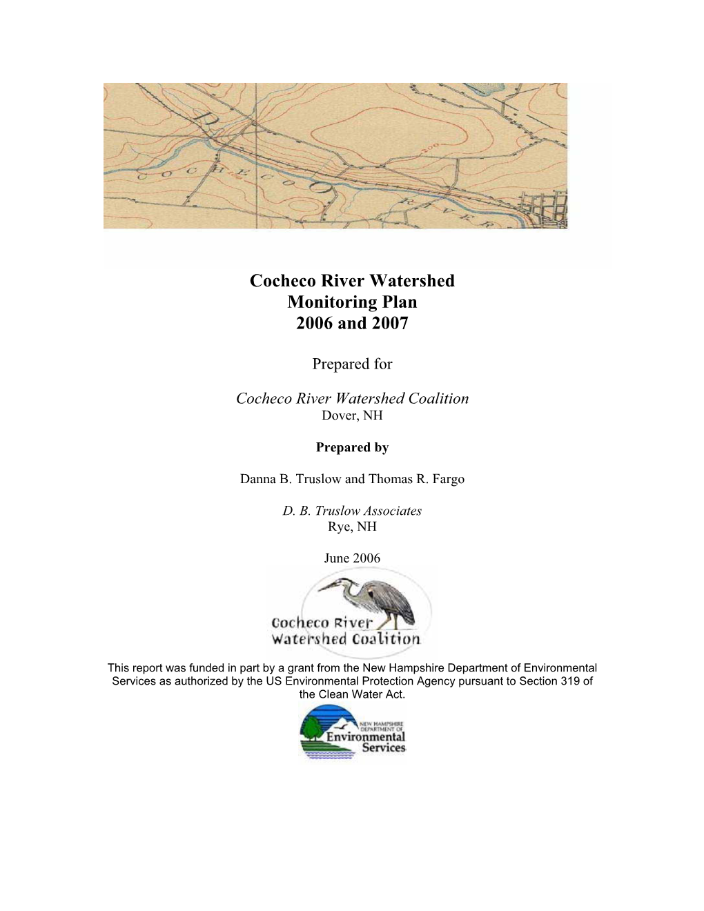 Cocheco River Watershed Monitoring Plan 2006 and 2007