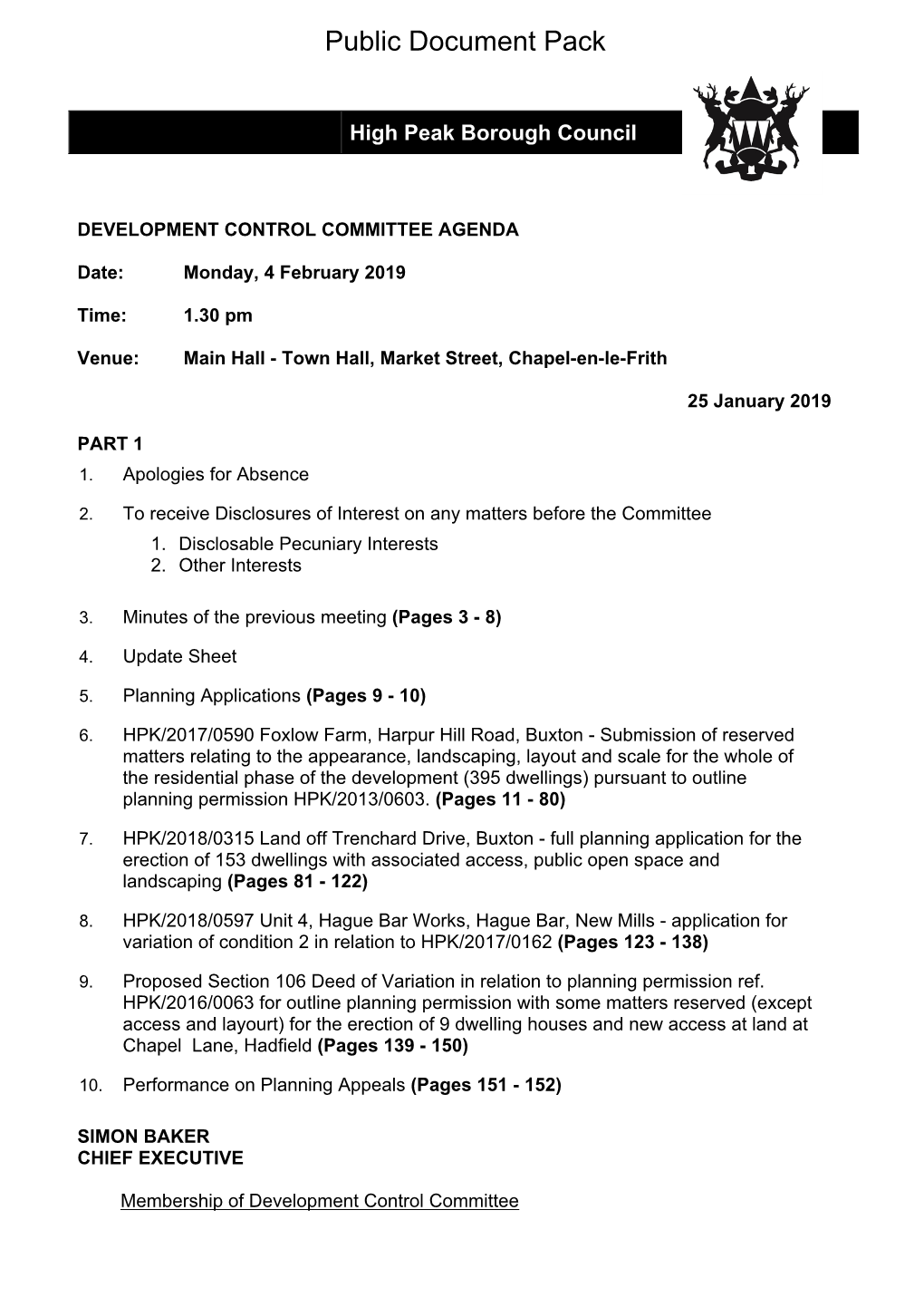 (Public Pack)Agenda Document for Development Control Committee, 04/02/2019 13:30