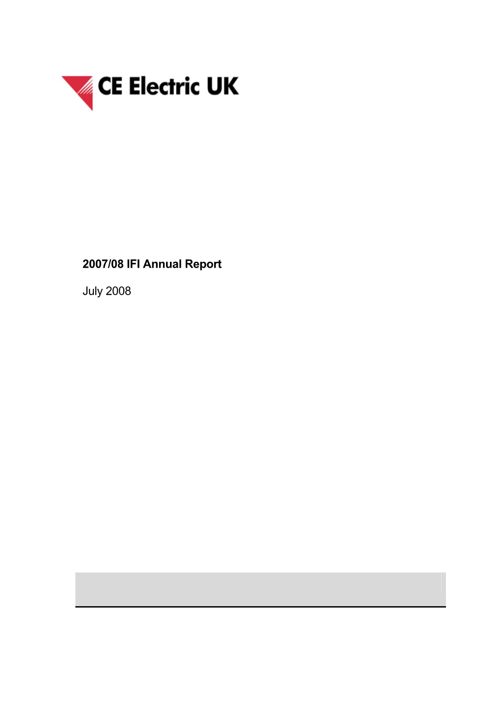 CE Electric IFI Report 2007-08
