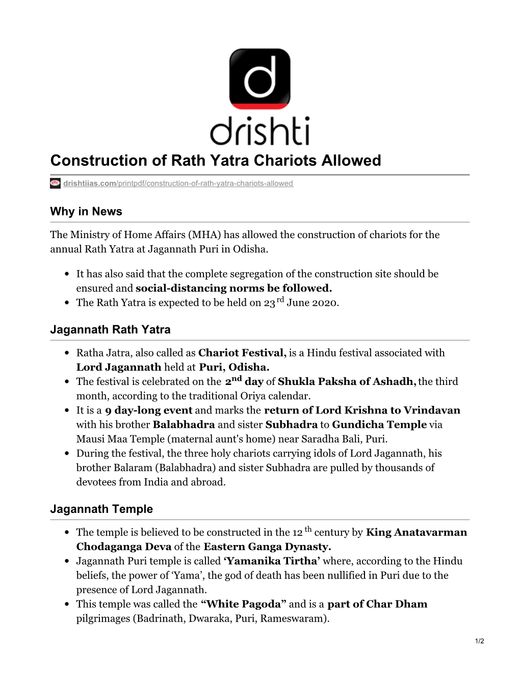 Construction of Rath Yatra Chariots Allowed