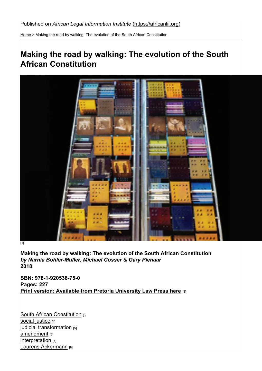 The Evolution of the South African Constitution