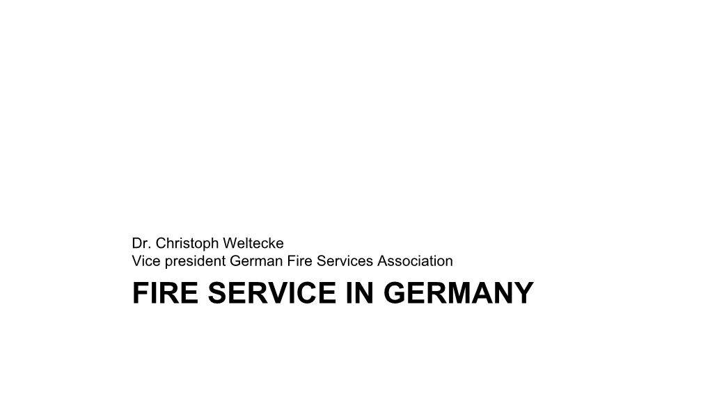 W1.1 Fire Service in Germany