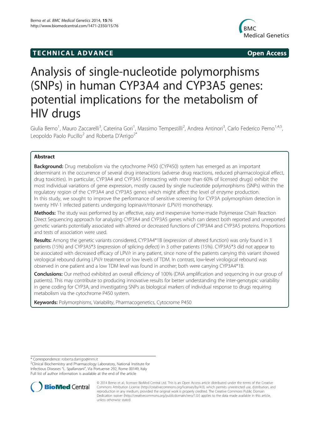 Analysis of Single-Nucleotide Polymorphisms (Snps) in Human