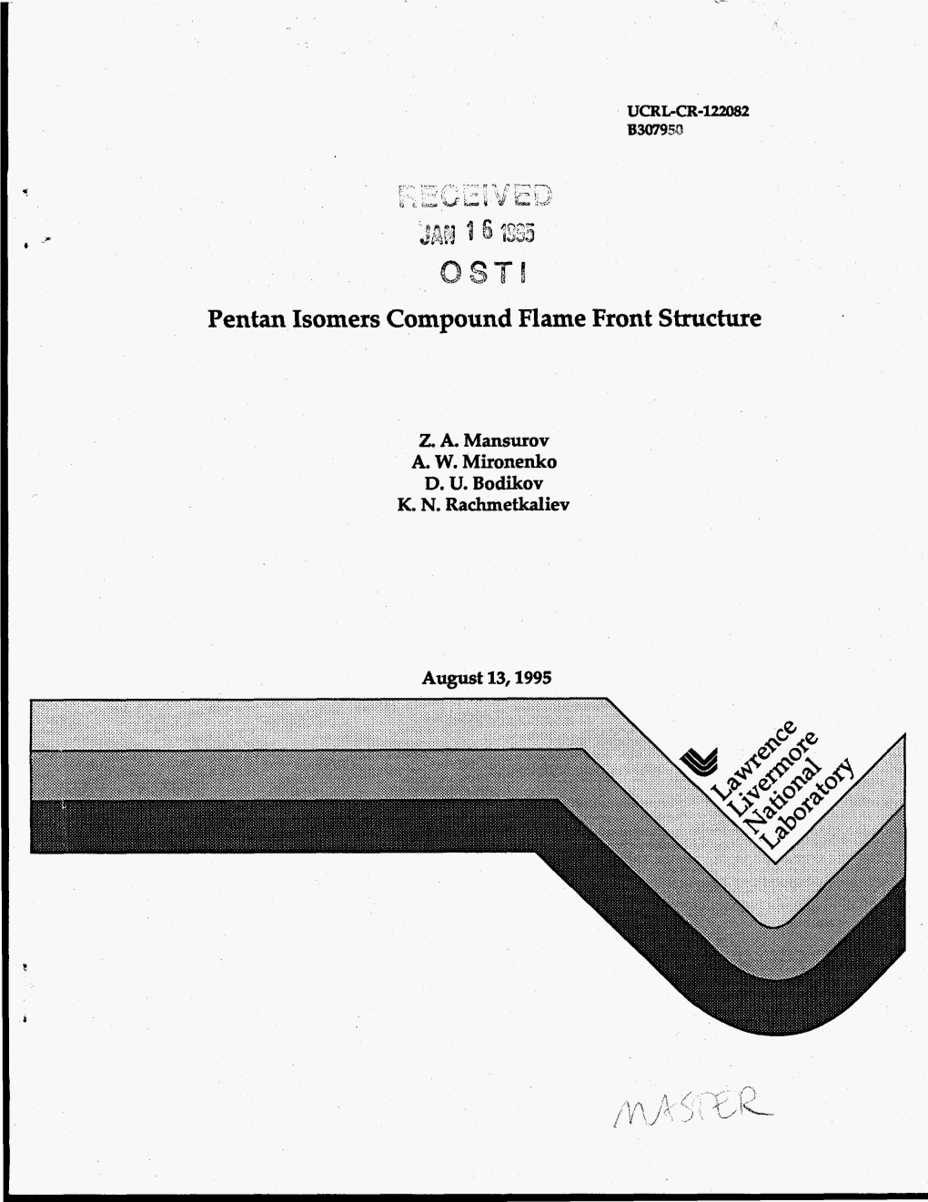 Pentan Isomers Compound Flame Front Structure