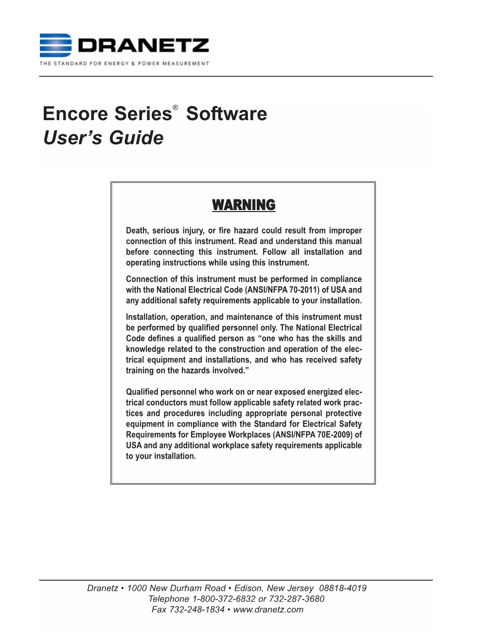 Encore Series® Software User’S Guide