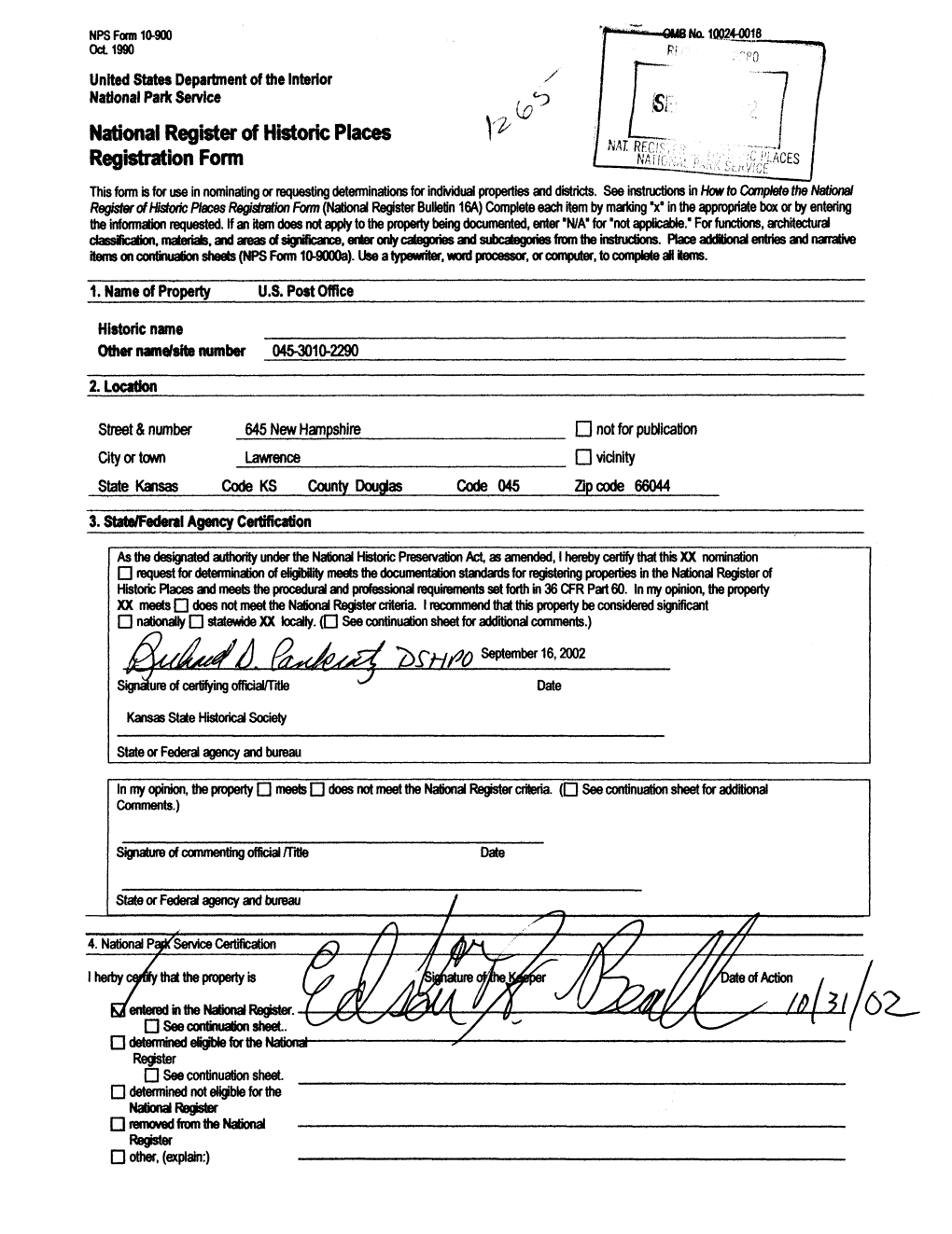 National Register of Historic Places Registration Form This Form Is for Use in Nominating Or Requesting Determinations for Individual Properties and Districts