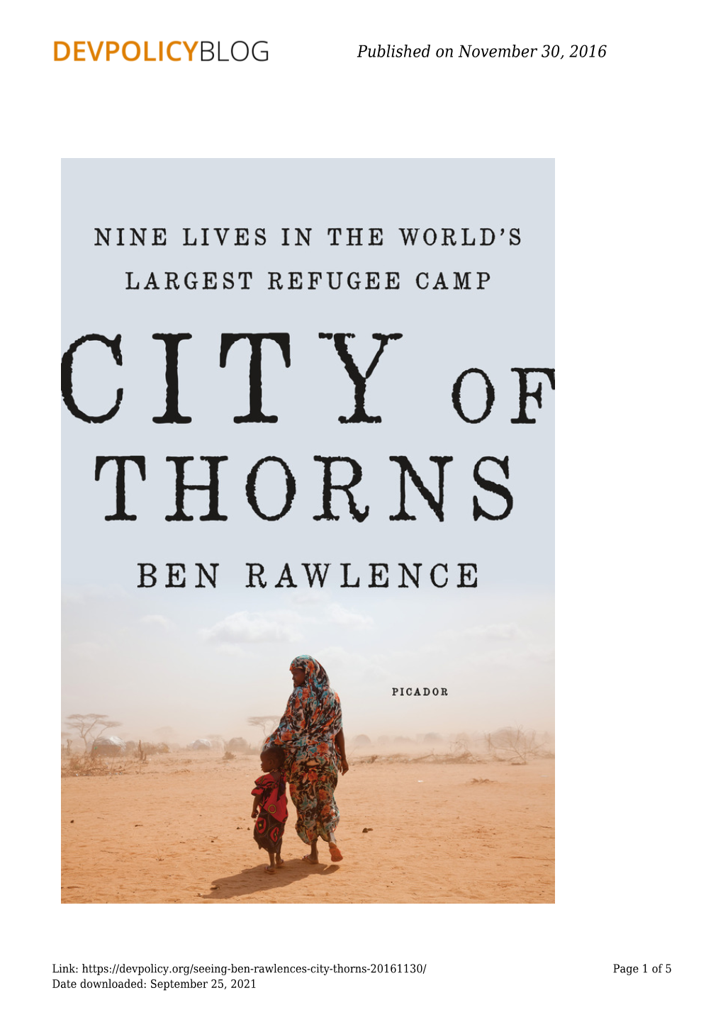 Ben Rawlence&#8217;S City of Thorns