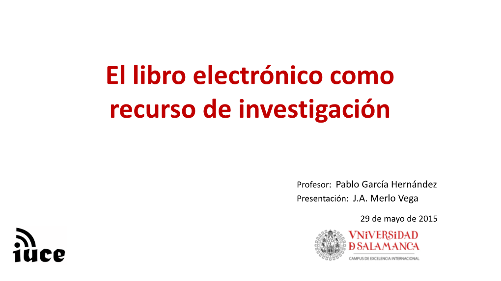 El Libro Electrónico Como Recurso De Investigación