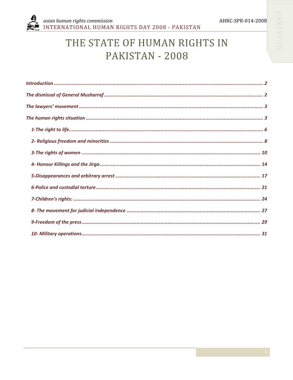 Human Rights Report 2008