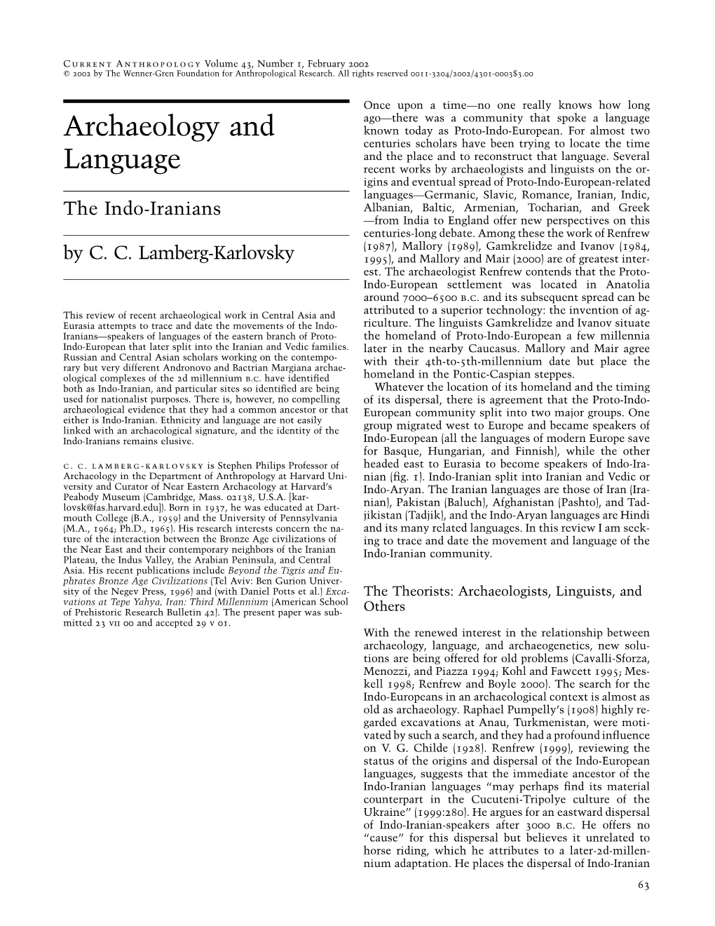 Archaeology and Language F 65